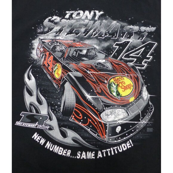 Tony Stewart Racing Black Graphic T-Shirt 2X Anvil Pre-Shrunk Cotton Short Sleev - Picture 7 of 7